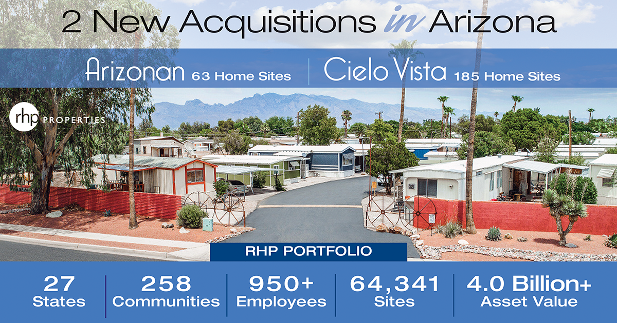 RHP Properties Announces the Purchase of Two Tucson Manufactured Home Communities