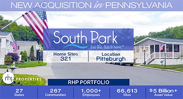 RHP Properties Announces Acquisition of Pittsburgh Area Manufactured Home Community