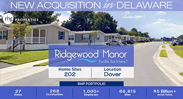 RHP Properties Announces Acquisition of Dover Area Manufactured Home Community