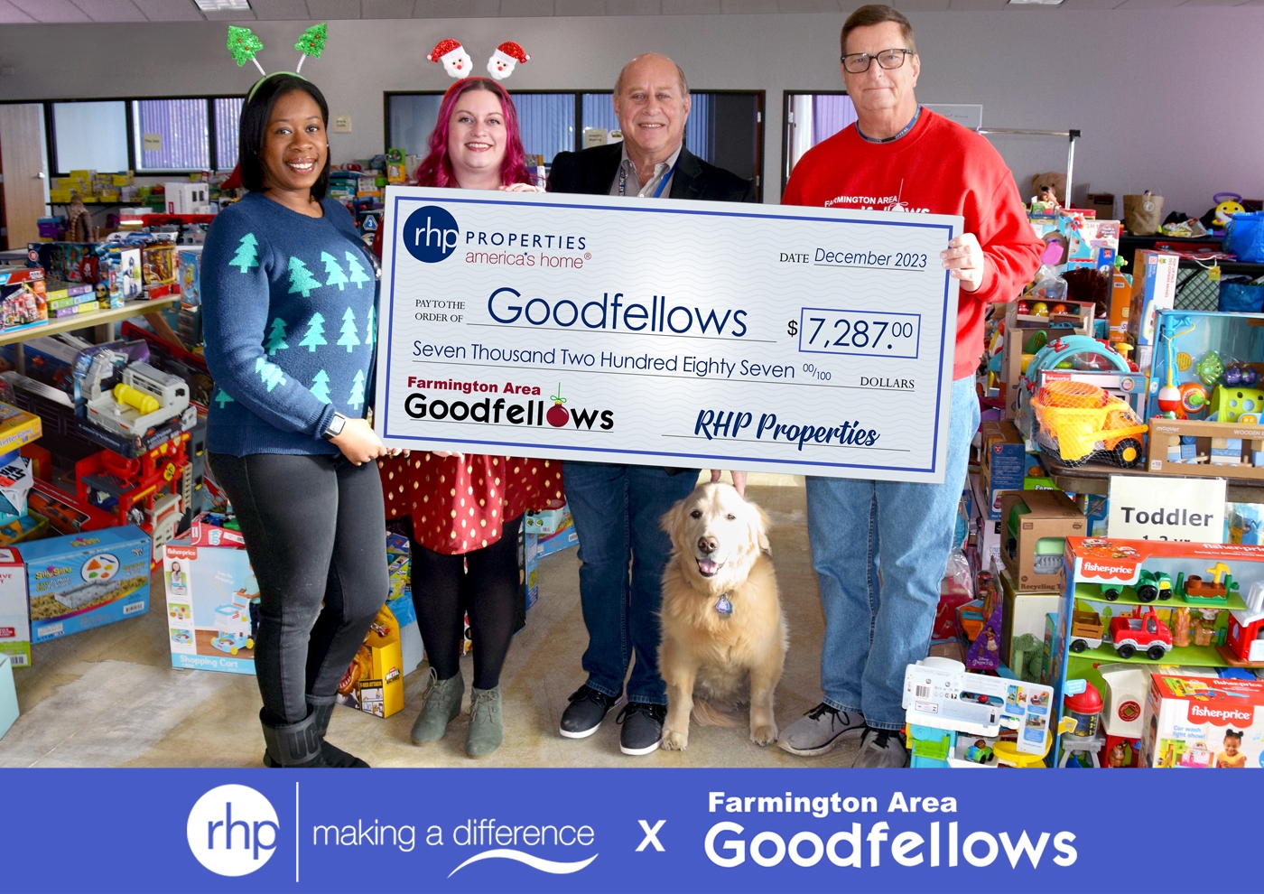RHP Properties Supports Farmington Area Goodfellows Holiday Charity Drive “No Child or Senior Without a Christmas” for 20th Consecutive Year