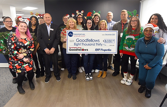 RHP Properties Marks 22nd Year Helping Farmington Area Goodfellows Ensure 